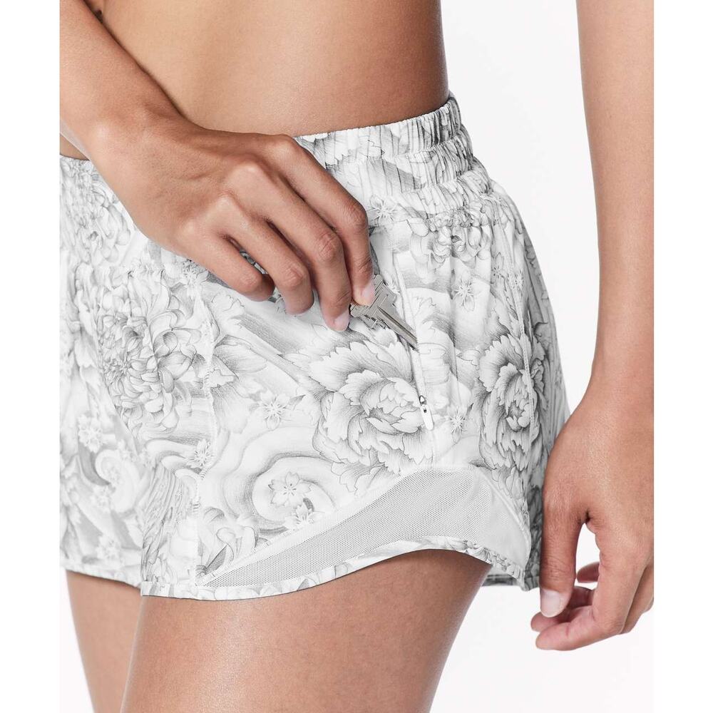 Lululemon Athletica Gray Floral Athletic Shorts